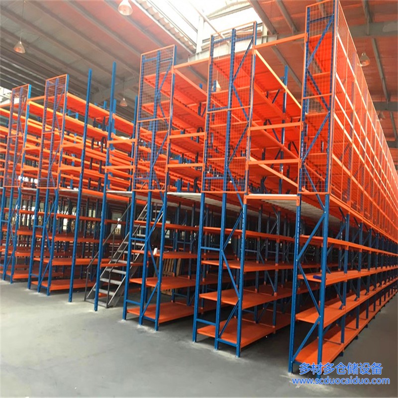 成都三层阁楼货架钢平台完工图